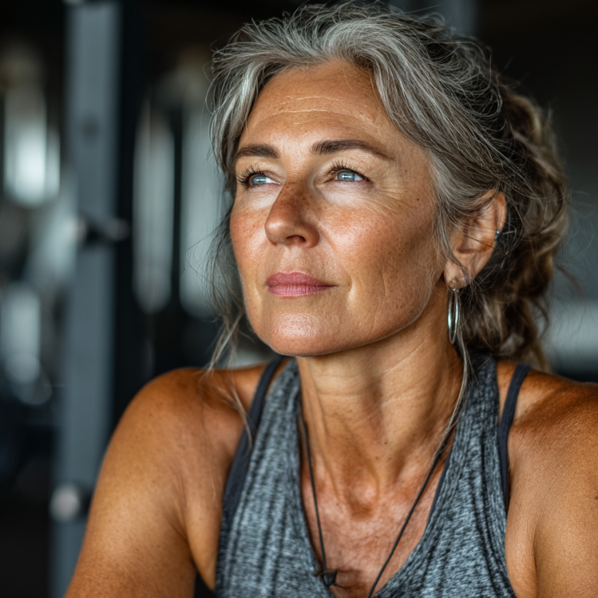 Adulti maturi felici che mostrano i benefici di uno stile di vita sano